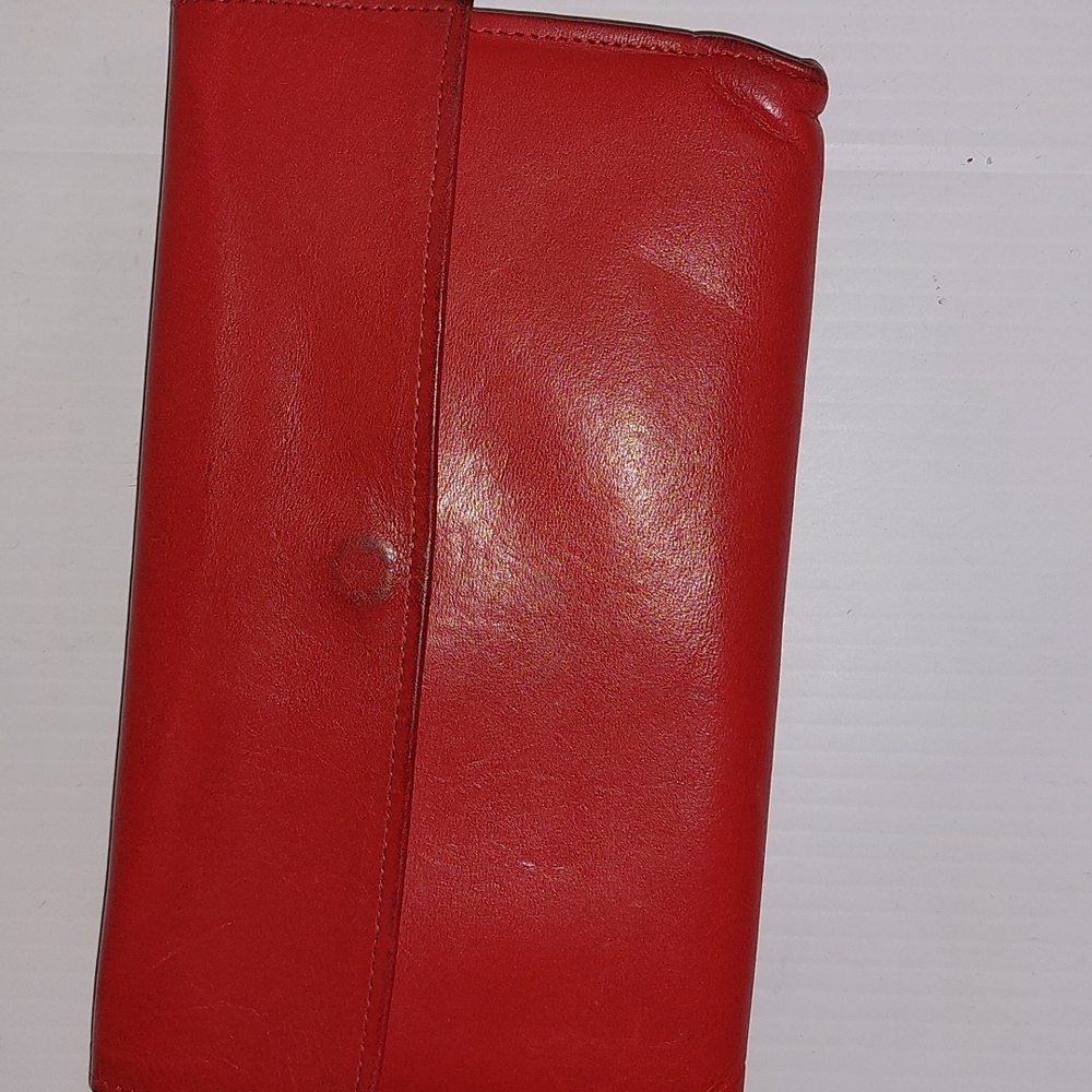 Vintage Princess Gardner Top Grain Cowhide Coin Purse Red Leather Wallet